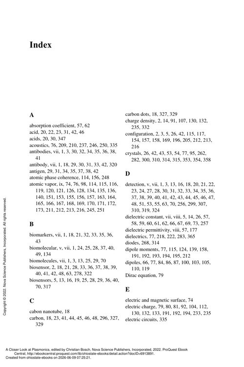 走近等离激元学:纳米尺度上的光与金属之舞 克里斯蒂安·博施 编 (英文电子书)