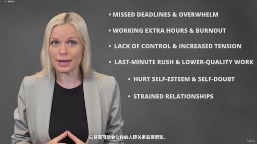 时间管理大师班：高效利用每一分钟，减轻压力收获从容 (英文课程中文字幕)