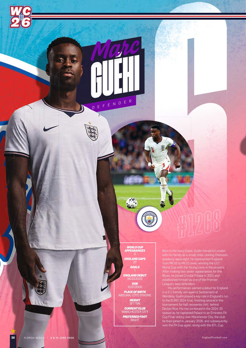 英格兰国家队官方比赛日特刊 2026年佛罗里达系列赛 (英文期刊)