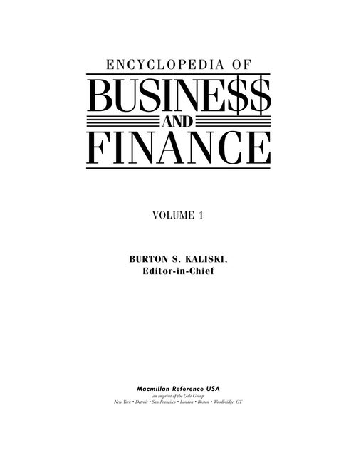 商业与金融百科全书 伯顿·S·卡利斯基 (英文电子书)