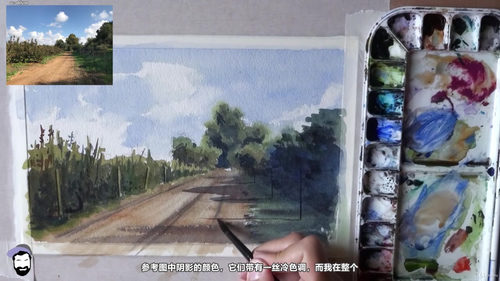 水彩风景画入门 (英文课程中文字幕)