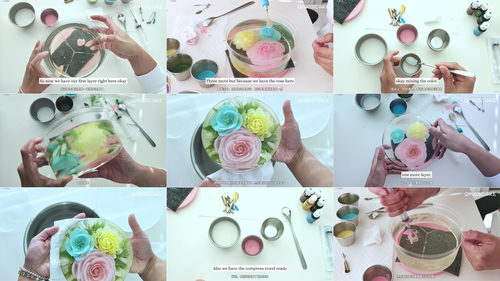 初级3D果冻花制作 - 玫瑰、山茶花与梅花 (英文课程中文字幕)