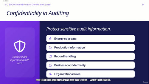 ISO 50001能源管理体系内审员证书课程 (英文课程中文字幕)