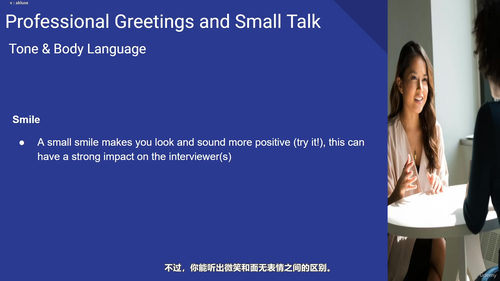 商务英语面试技巧:职场成功的语言助力 (英文课程中文字幕)