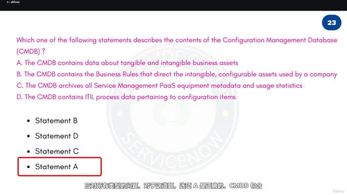 ServiceNow认证系统管理员考试备考指南：500道真题精讲与15套全真模拟 (英文课程中文字幕)