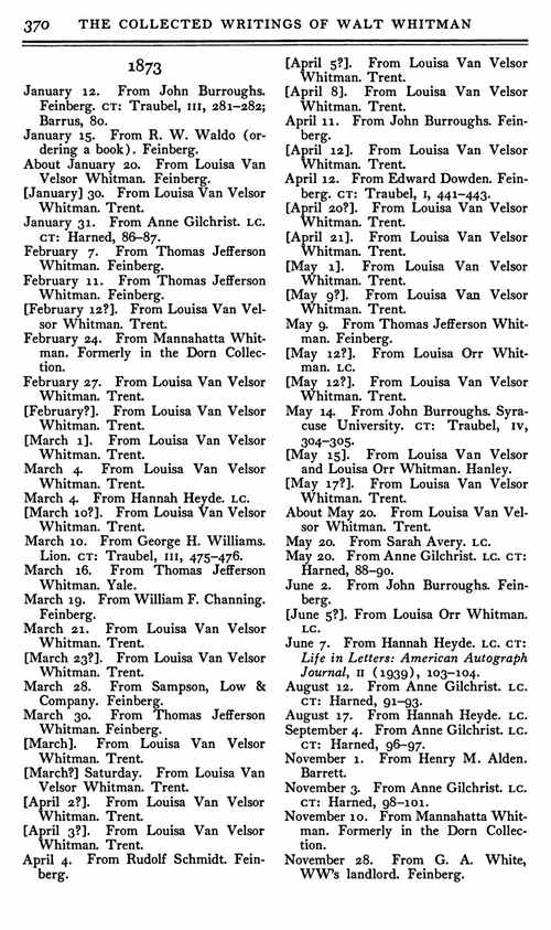 惠特曼书信集 第二卷 1868-1875 沃尔特·惠特曼 (英文电子书)