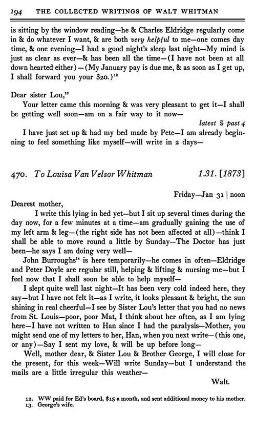 惠特曼书信集 第二卷 1868-1875 沃尔特·惠特曼 (英文电子书)