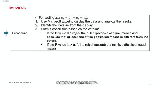 方差分析入门:从原理到Excel实战 (英文课程中文字幕)