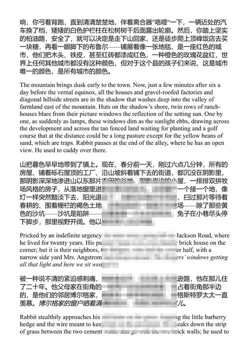 兔子，跑吧 约翰·厄普代克 (中英对照电子书)