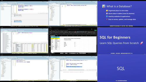 SQL零基础入门：从环境搭建到数据查询的完整路径 (英文课程中文字幕)
