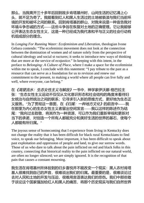 阿巴拉契亚挽歌 贝尔·胡克斯 (中英对照电子书)