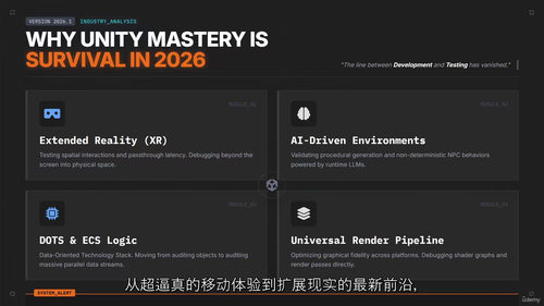 Unity游戏测试零基础全能大师班 (中文字英文视频教程)
