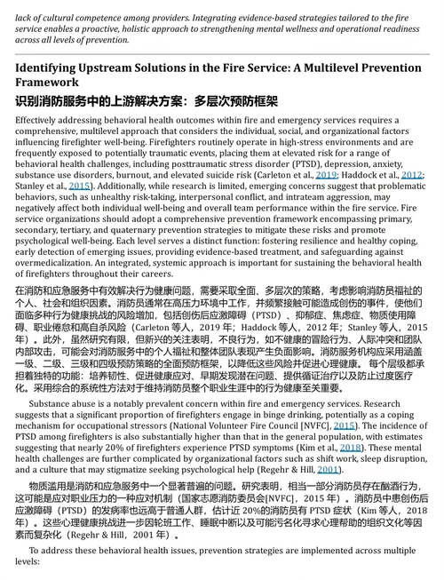 消防心理学:提升消防员健康、安全与职业寿命的综合路径 (中英